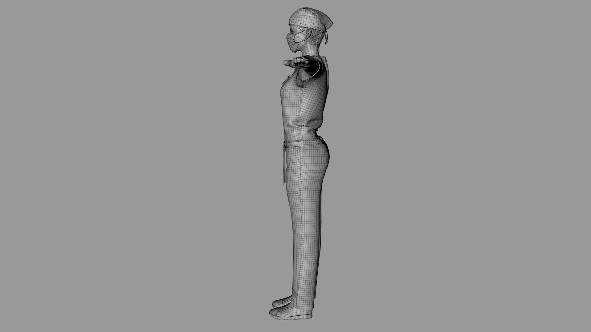 Female Surgeon Woman Nurse Rigged Doctor 3D Model Low-poly 3D model_22