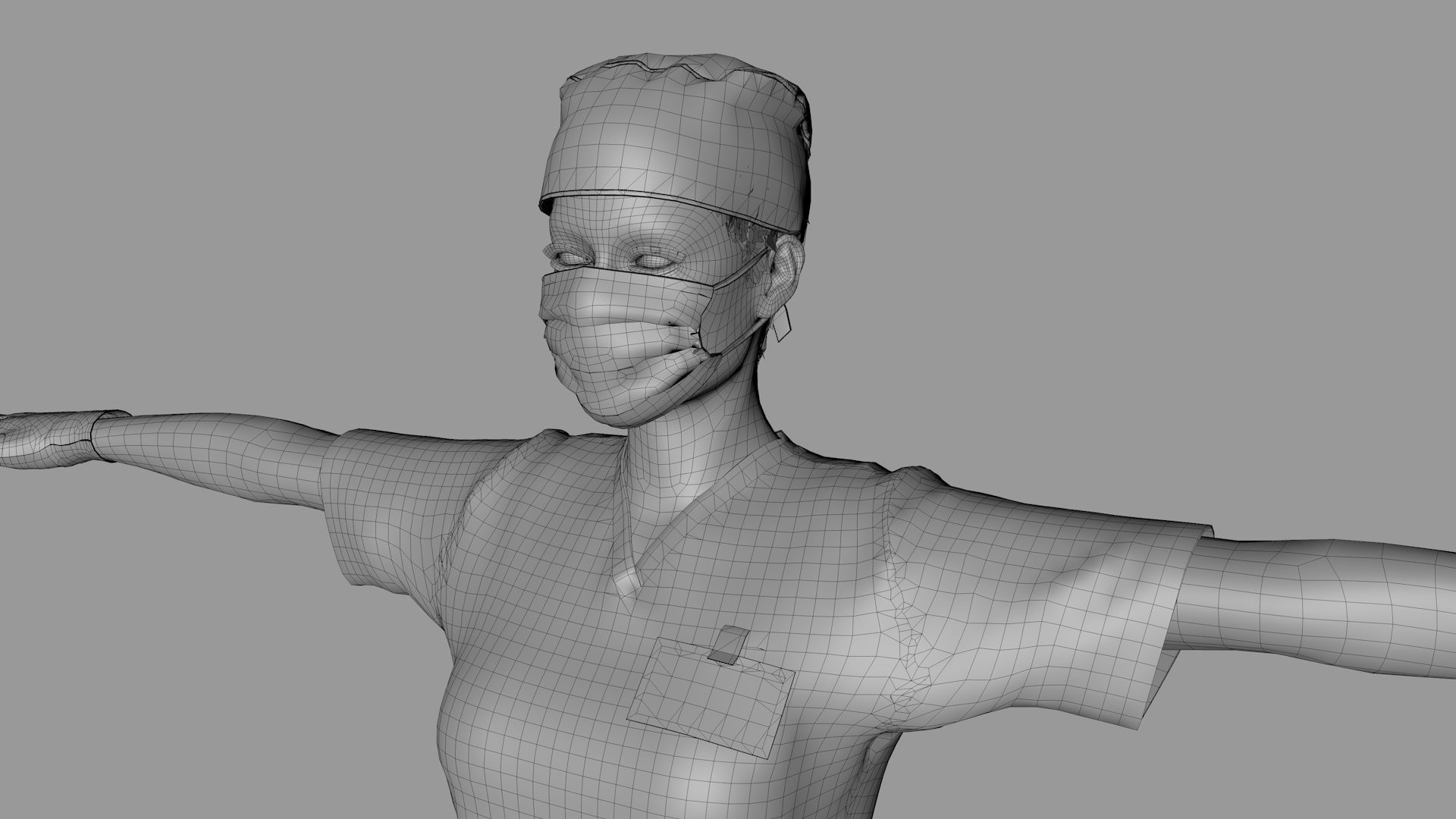 Female Surgeon Woman Nurse Rigged Doctor 3D Model Low-poly 3D model_20