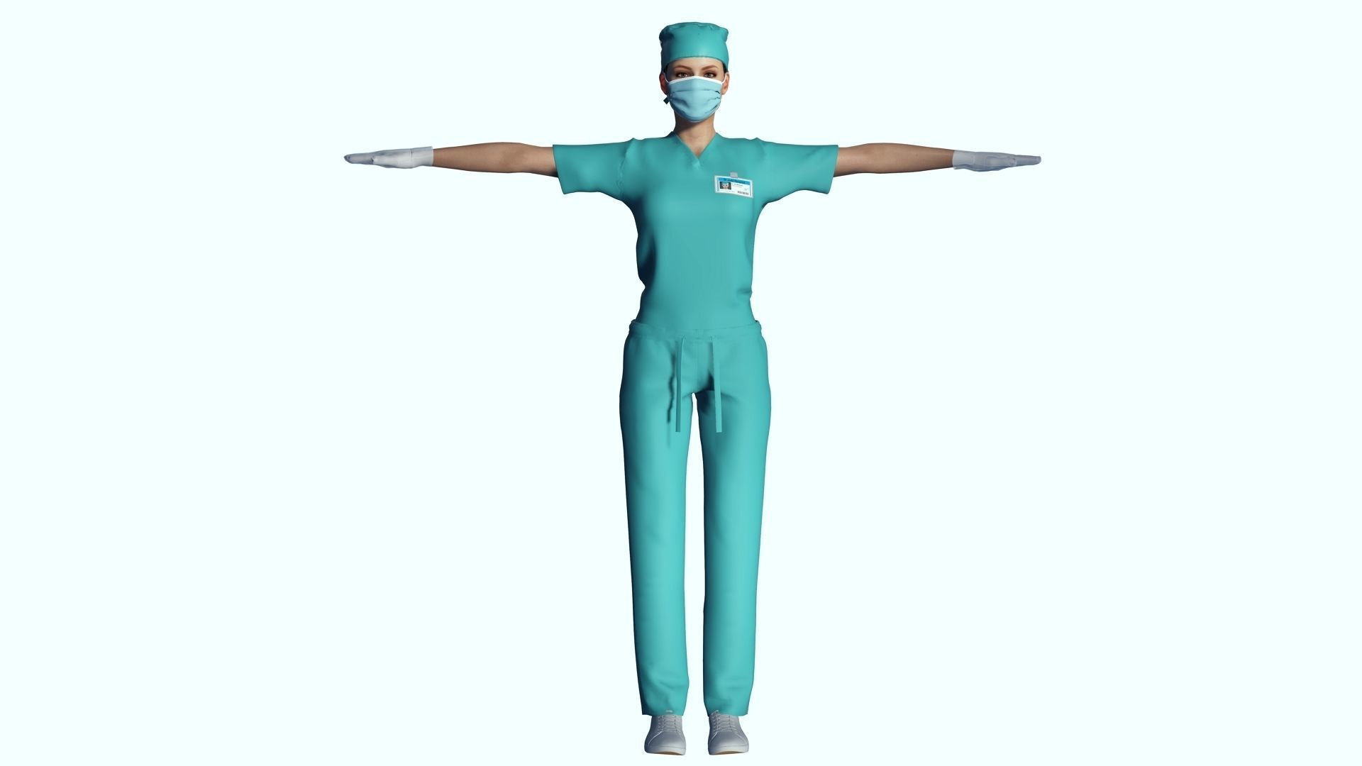 Female Surgeon Woman Nurse Rigged Doctor 3D Model Low-poly 3D model_5