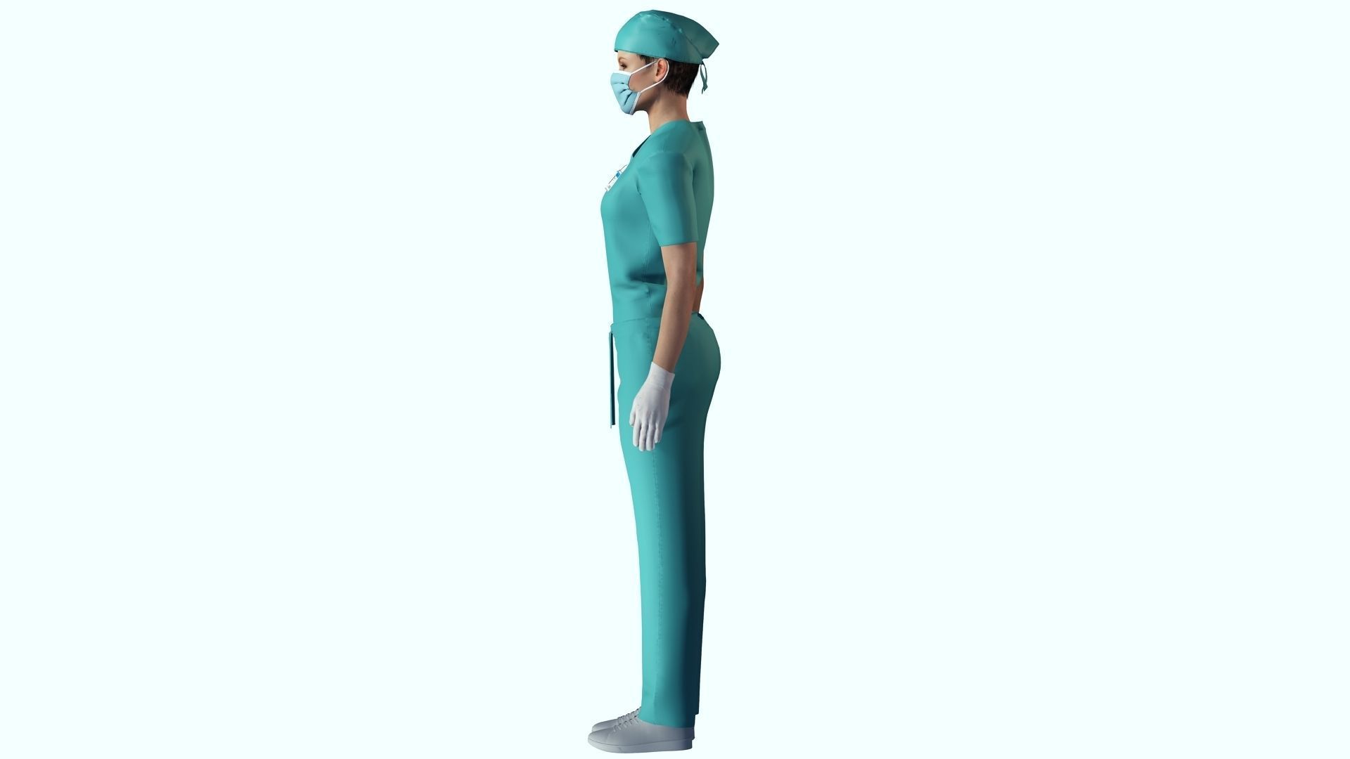 Female Surgeon Woman Nurse Rigged Doctor 3D Model Low-poly 3D model_4