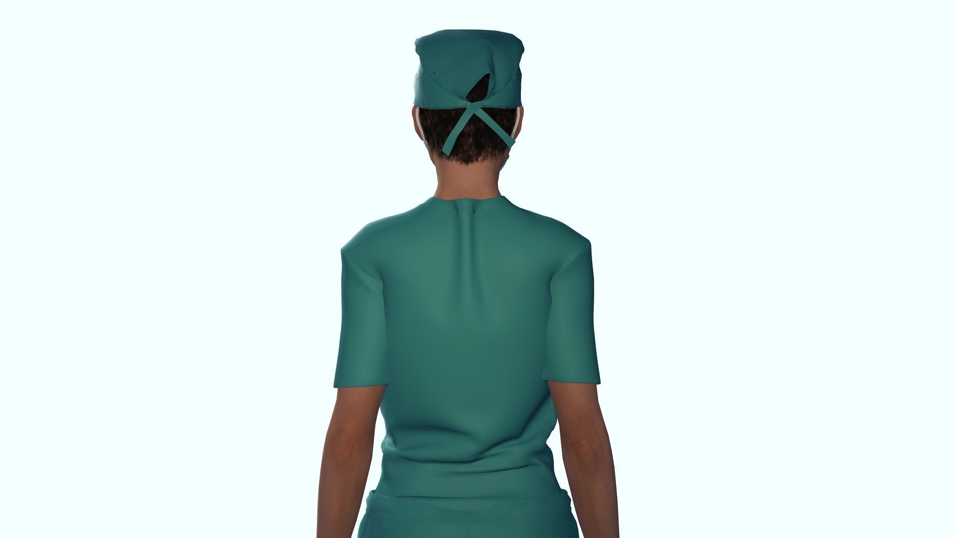 Female Surgeon Woman Nurse Rigged Doctor 3D Model Low-poly 3D model_7