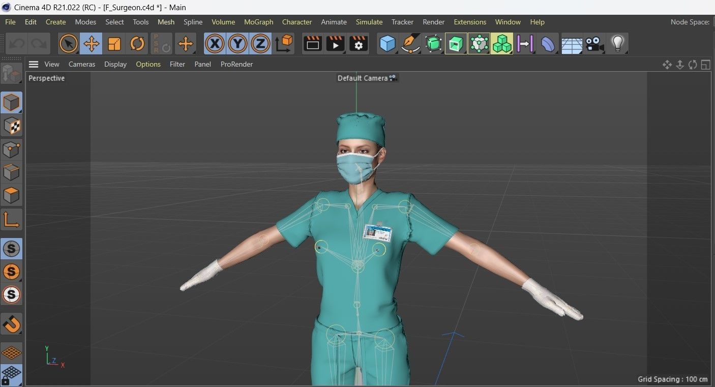 Female Surgeon Woman Nurse Rigged Doctor 3D Model Low-poly 3D model_17