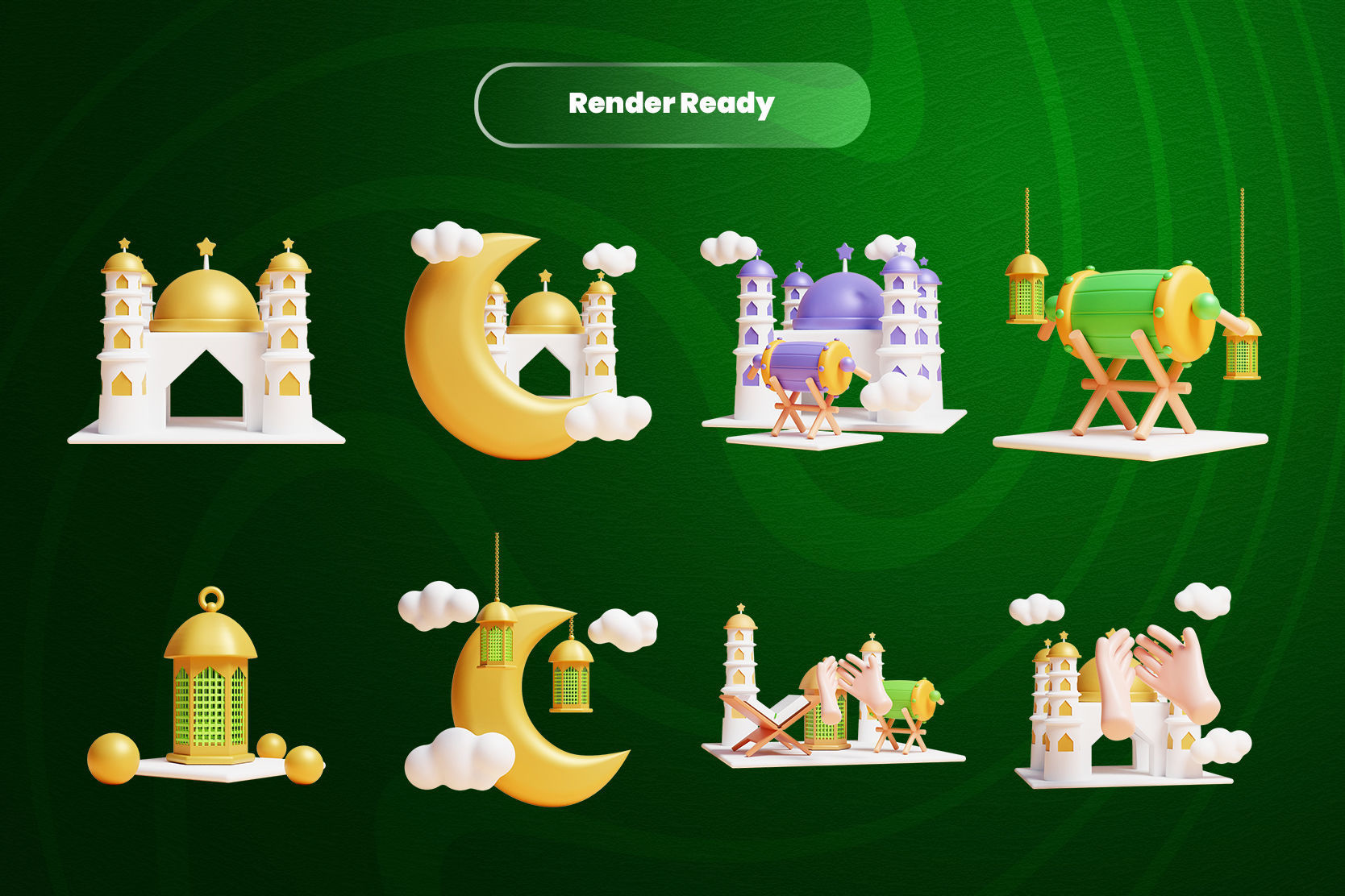 Ramadan 3d Illustration Icon Pack-2 3D model_1