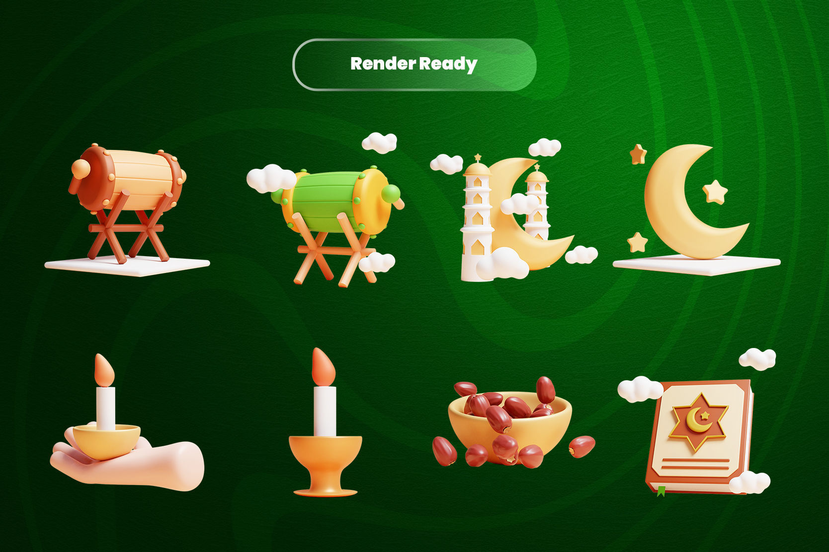 Ramadan 3d Illustration Icon Pack-2 3D model_2