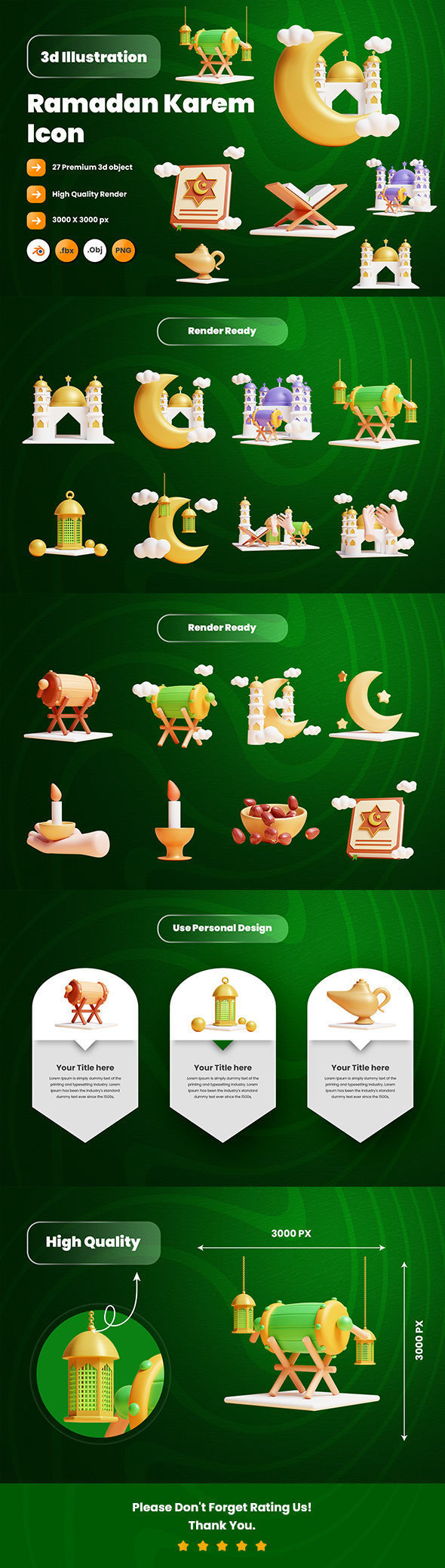 Ramadan 3d Illustration Icon Pack-2 3D model_5