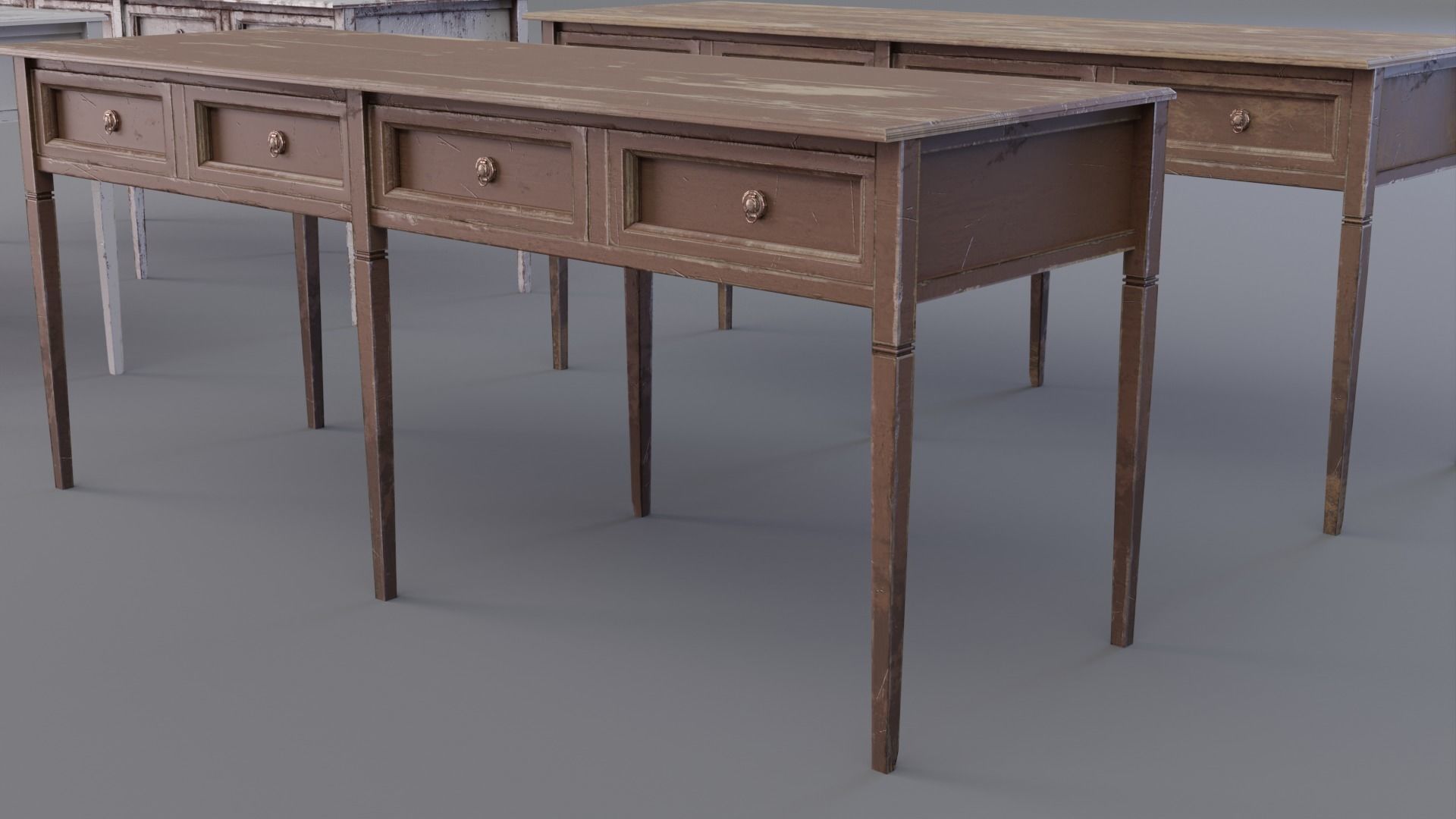 Wooden Table Low-poly 3D model Low-poly 3D model_1
