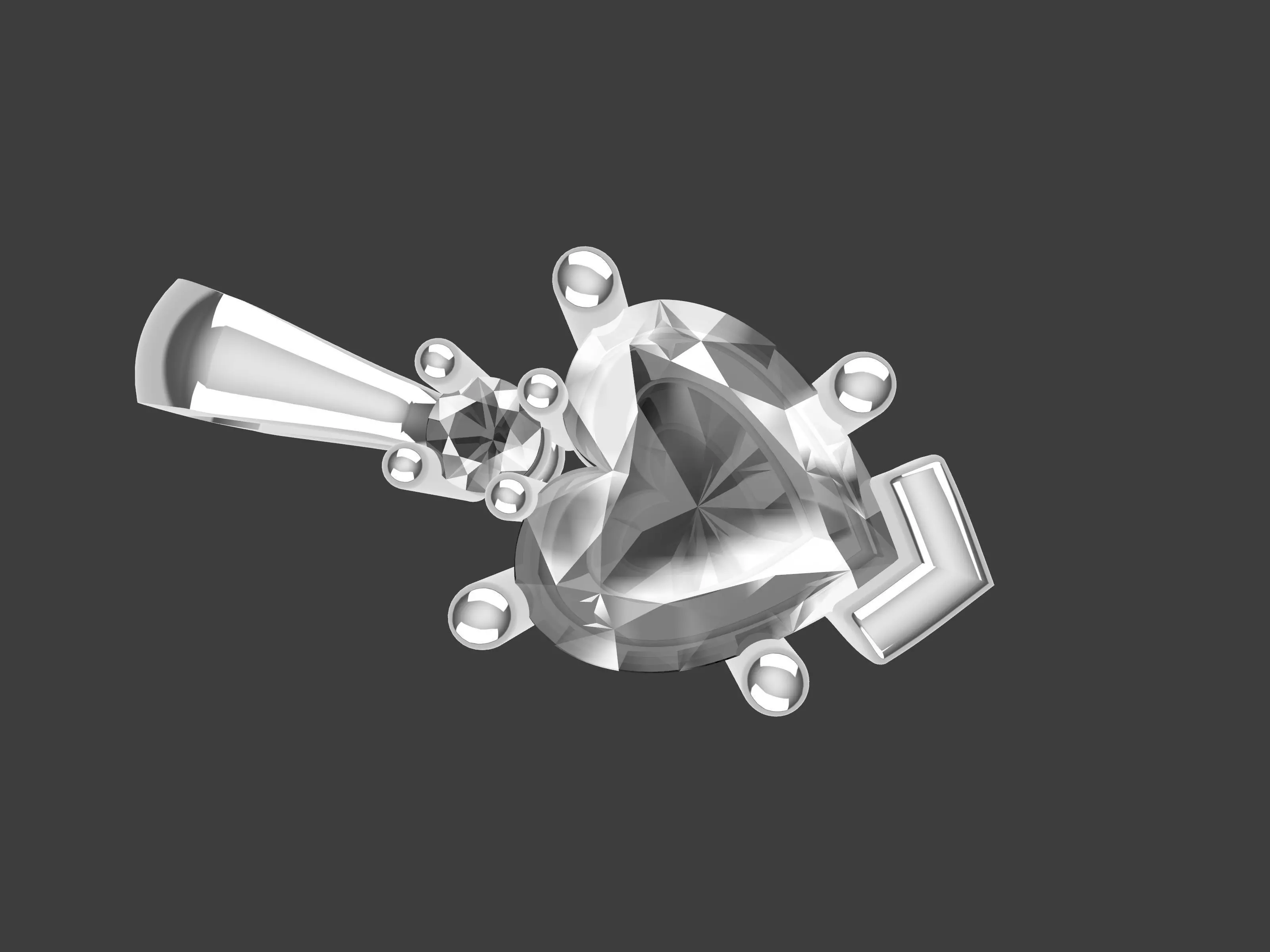 Heart Pendant 3d Model 3D print model