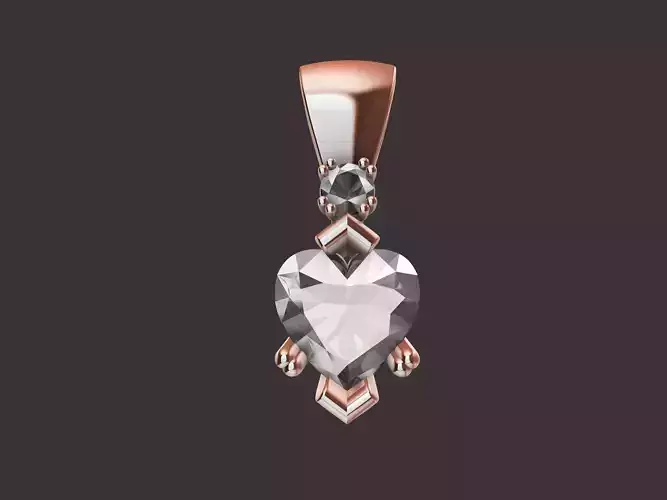 Heart Diamond Pendant 3D print model