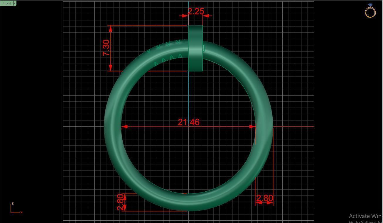 Ring M96 Women ring Size 12 US 3D print model_9