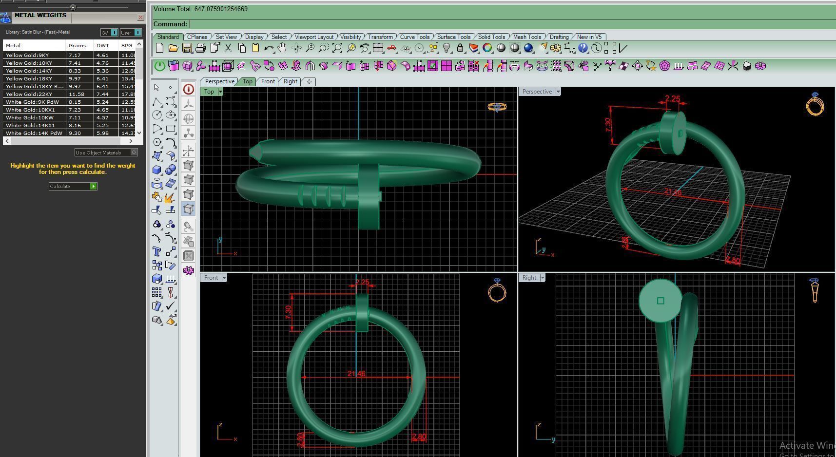 Ring M96 Women ring Size 12 US 3D print model_8