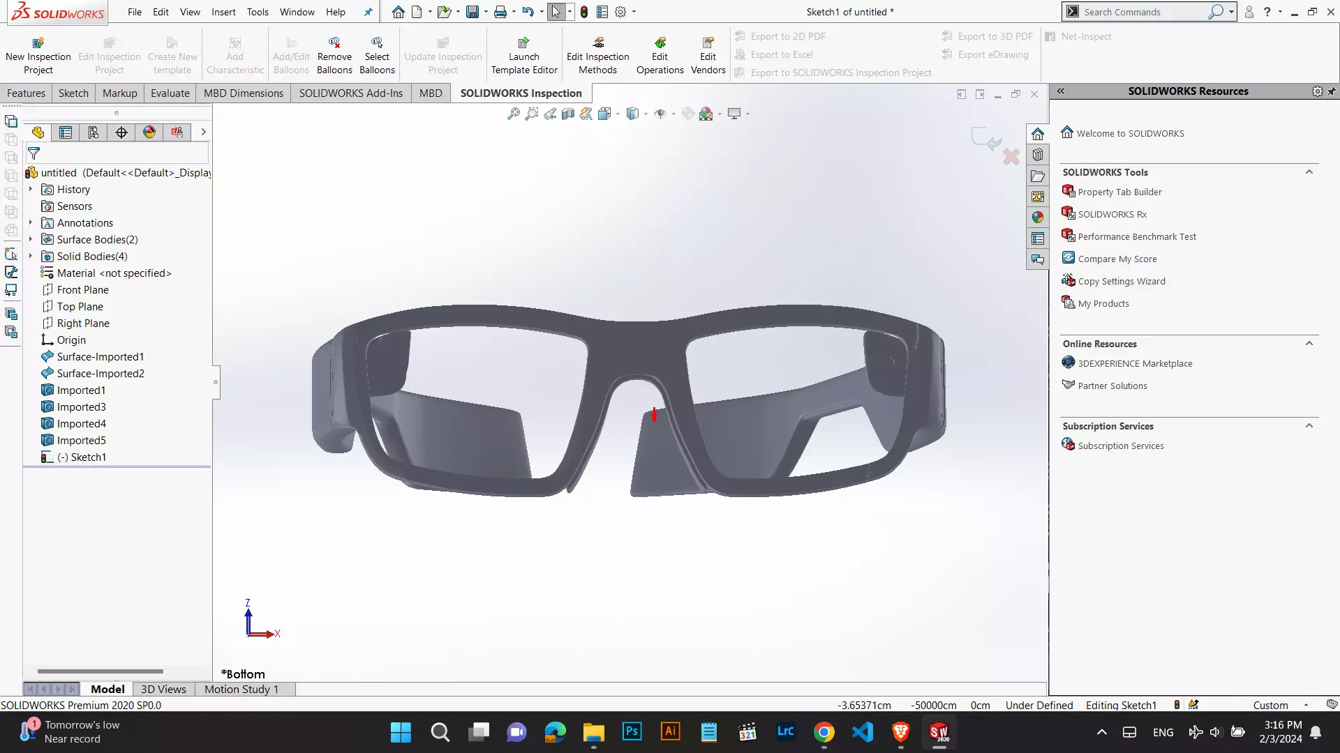 Black Ray Ban Smart Glasses Dark Grey 3D model for printing 3D print model_0