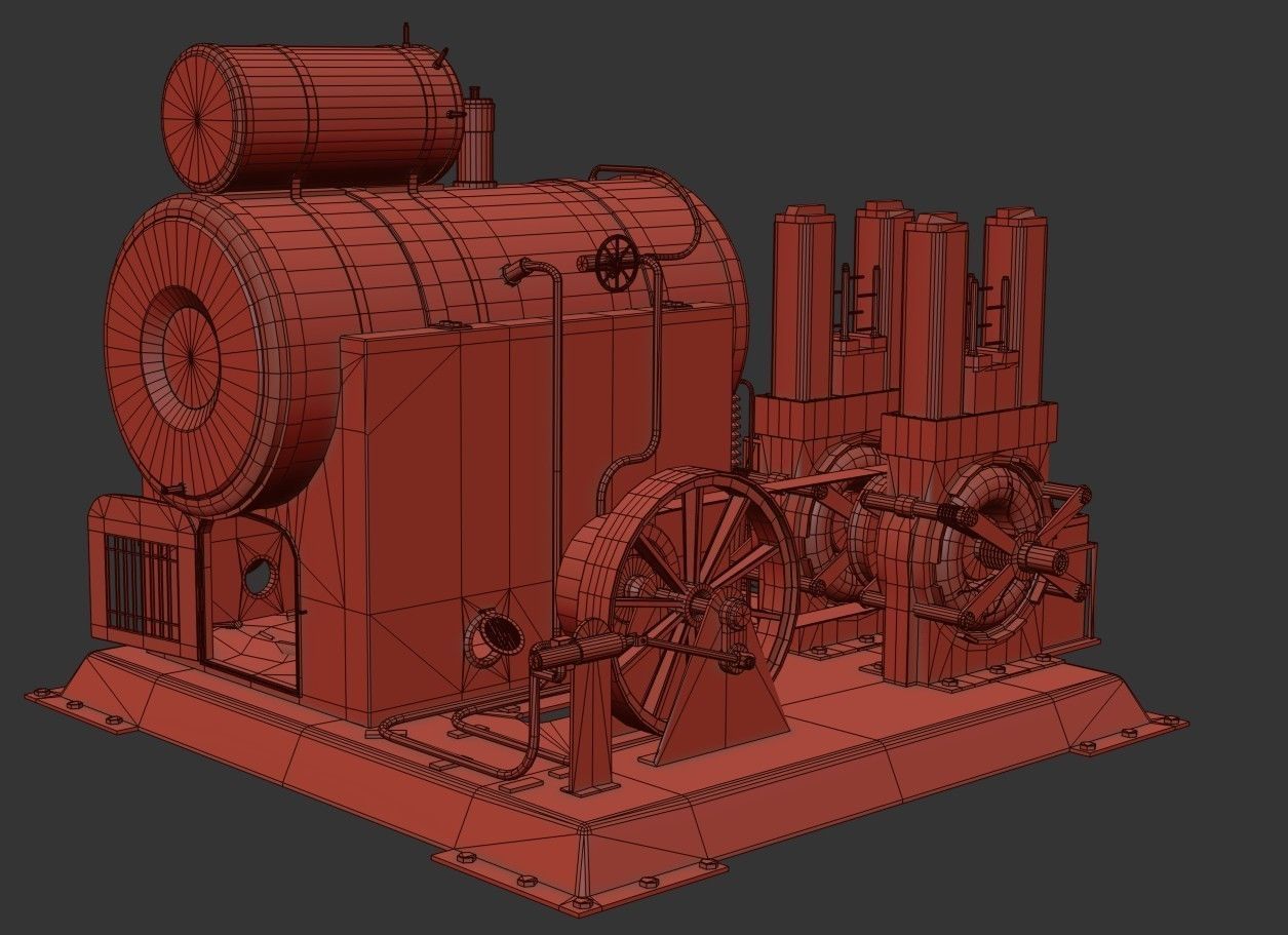 Steam Generator Low-poly 3D model_21