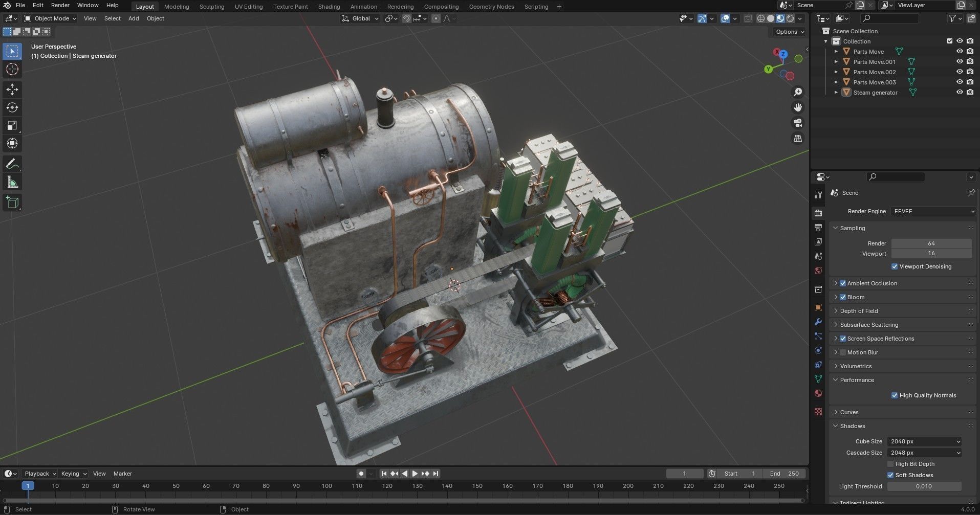 Steam Generator Low-poly 3D model_16
