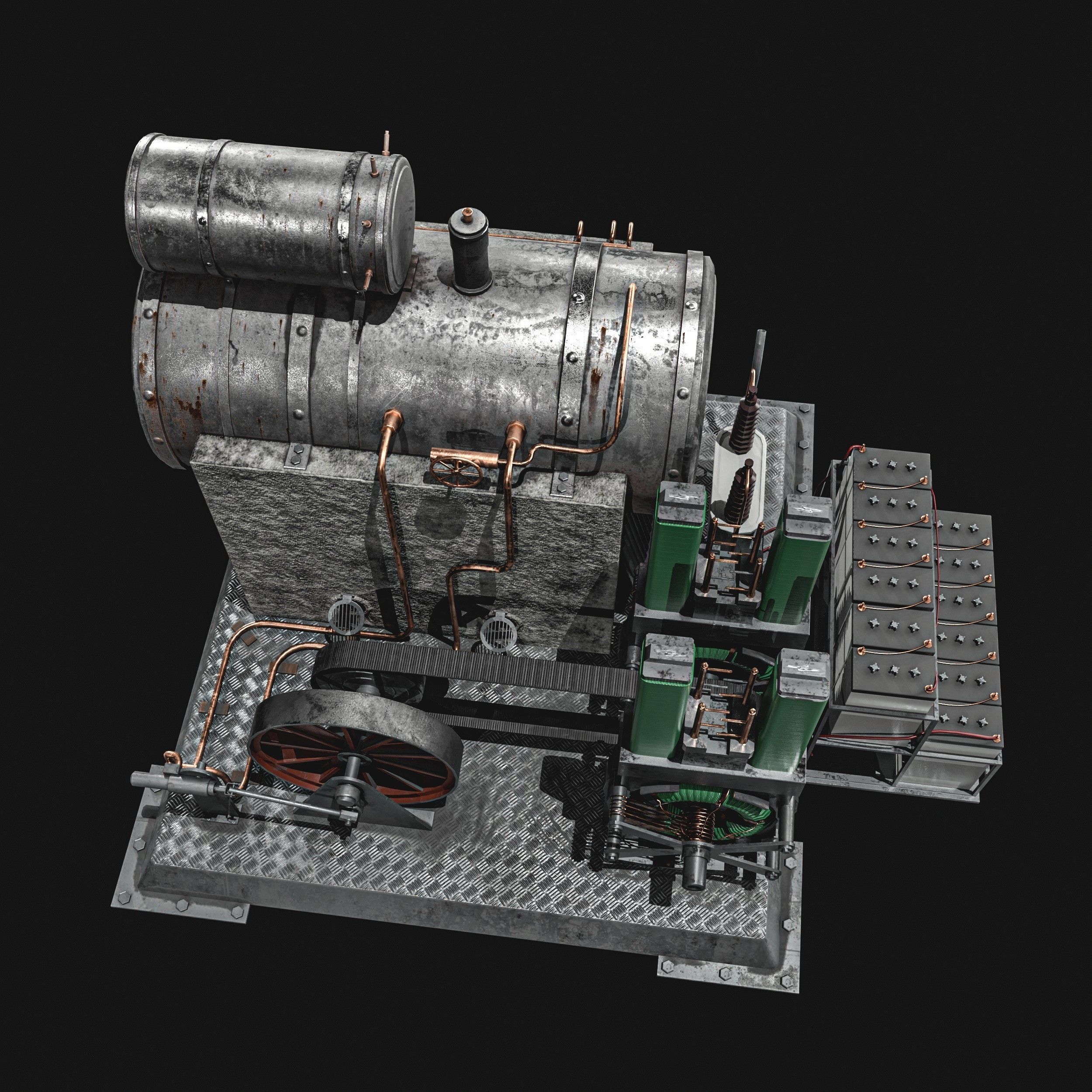 Steam Generator Low-poly 3D model_11