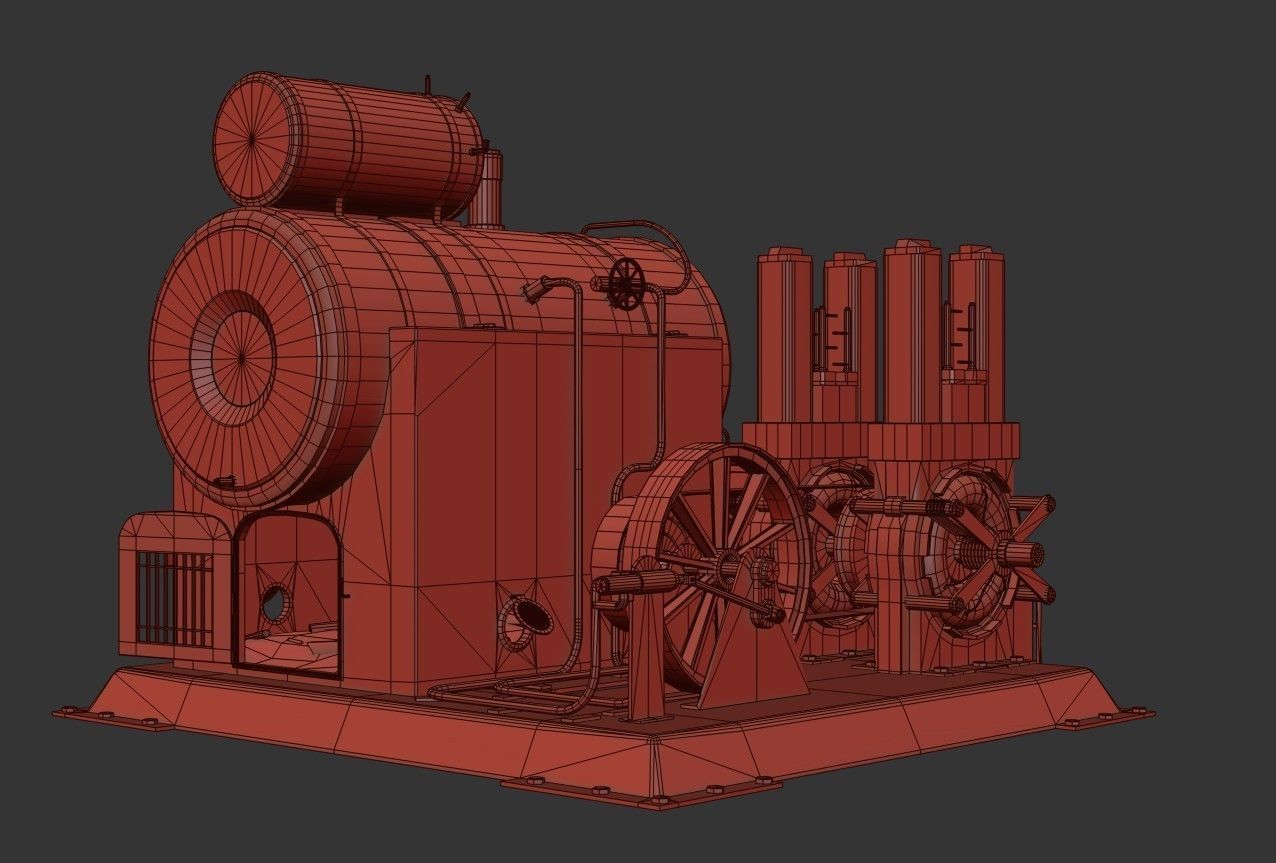Steam Generator Low-poly 3D model_17