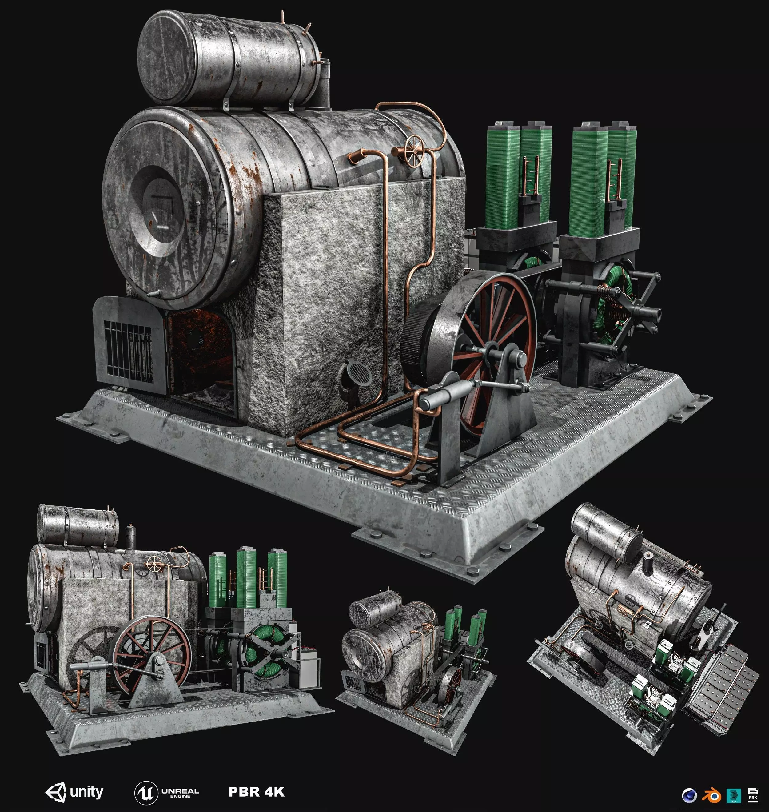 Steam Generator Low-poly 3D model_0