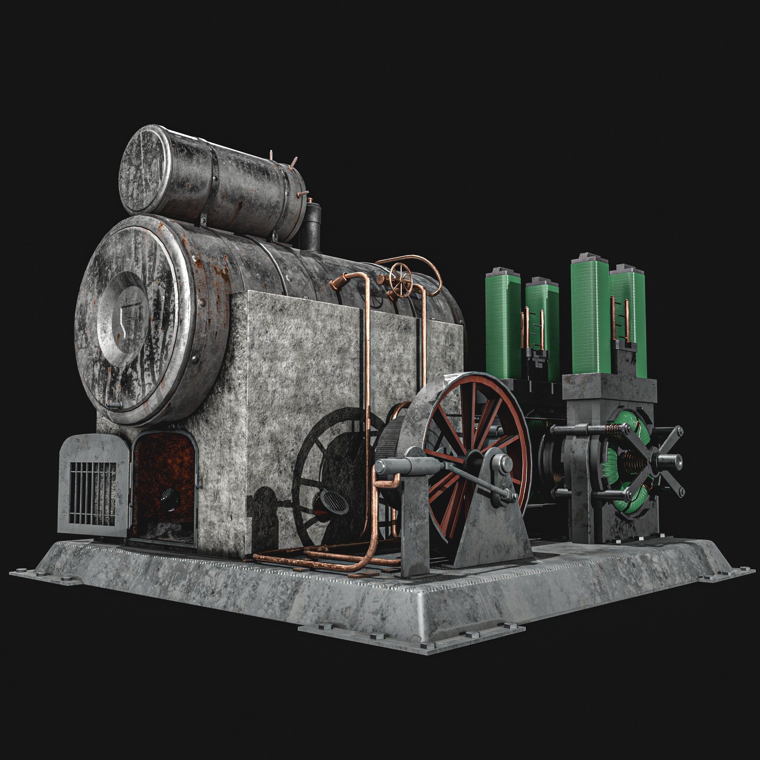 Steam Generator Low-poly 3D model_1