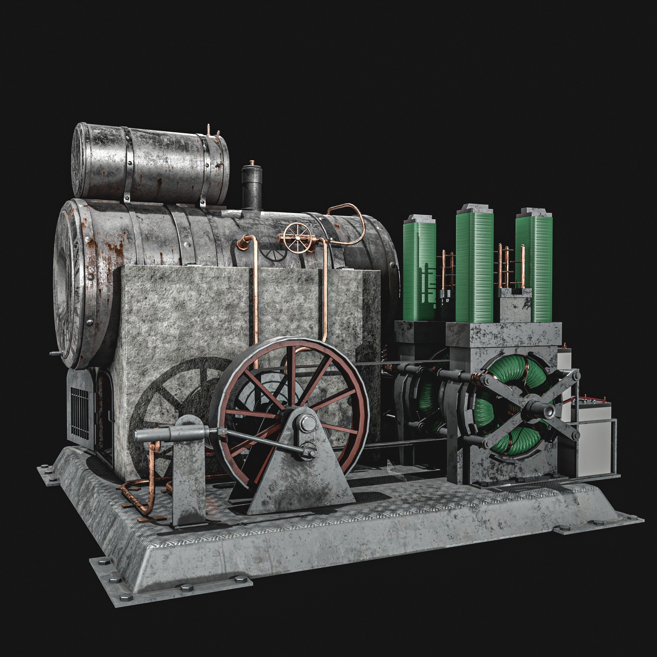 Steam Generator Low-poly 3D model_3
