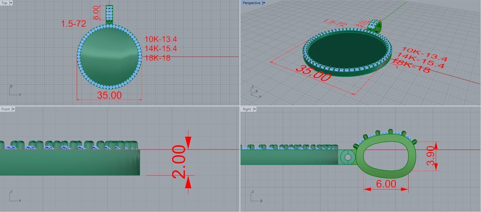 Memorial pendant 3D model_1