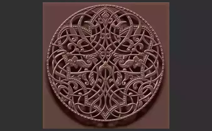 celtic circular ornaments carved 3D print model