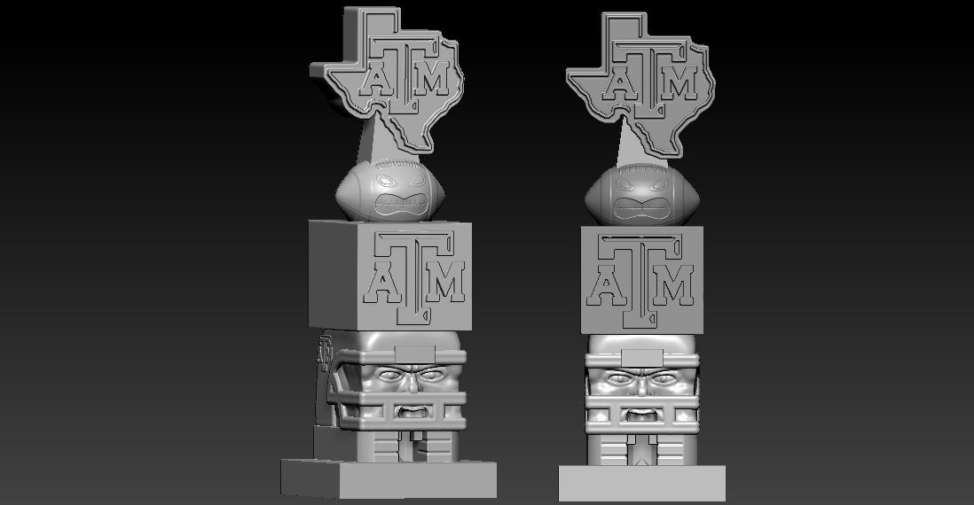 TIKI TOTEM - TEXAS AM AGGIES - 3D PRINT - CNC - NCAA 3D print model_2