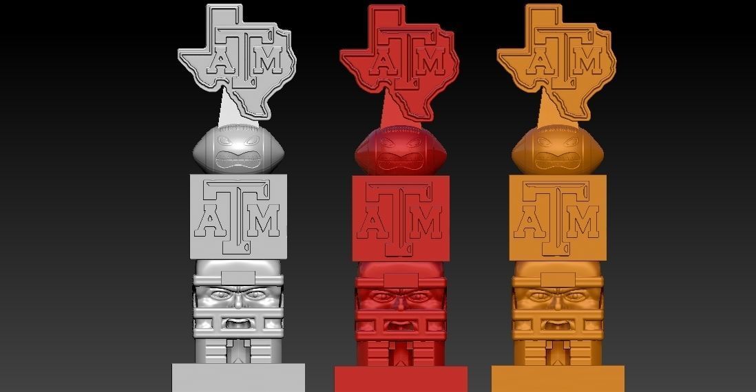 TIKI TOTEM - TEXAS AM AGGIES - 3D PRINT - CNC - NCAA 3D print model_4