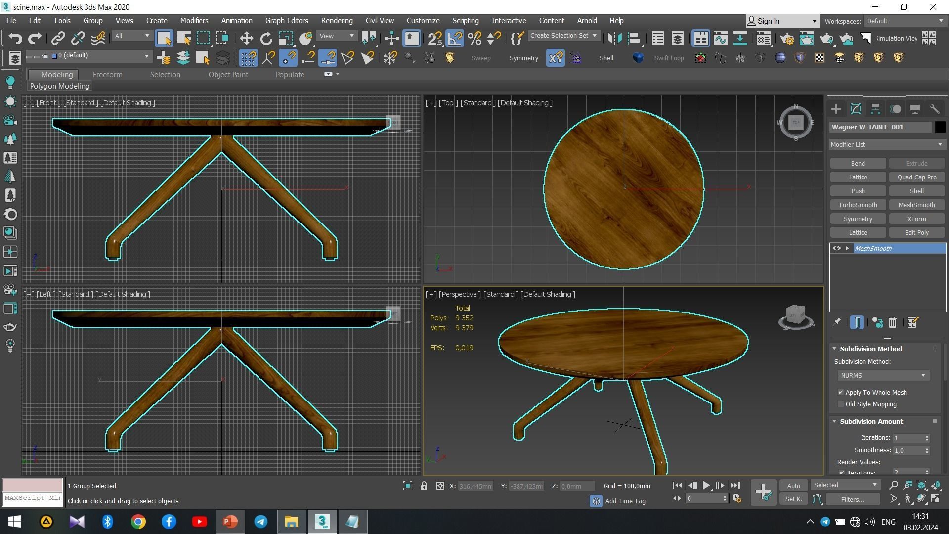 Wagner W-TABLE Low-poly 3D model_9