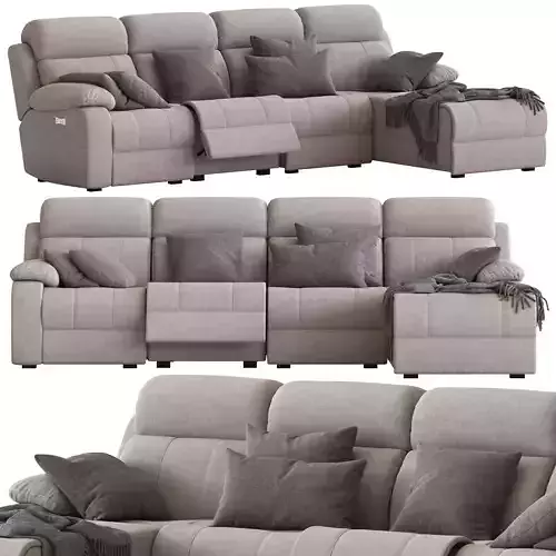 4-Seater Modular Sofa with Chaise and Foot lift