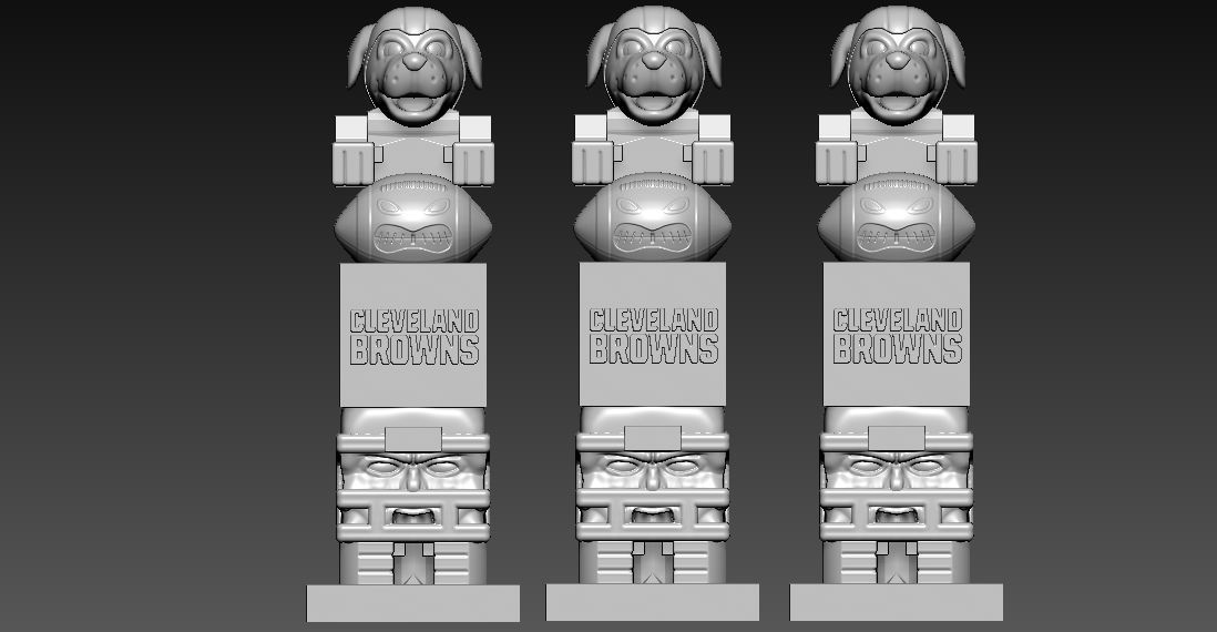 TIKI TOTEM - CLEVELAND BROWNS STATUE - 3D PRINT - CNC 3D print model_3
