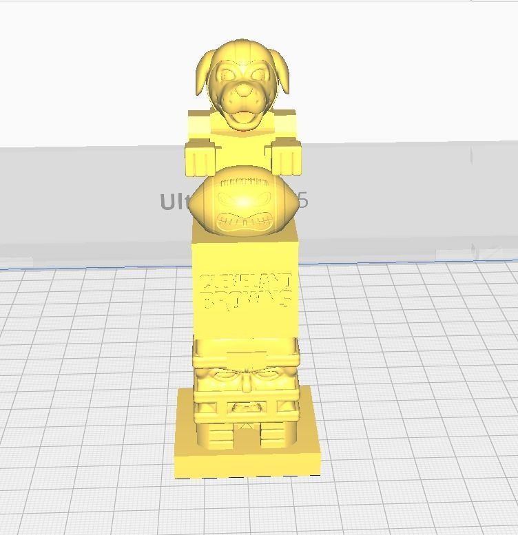 TIKI TOTEM - CLEVELAND BROWNS STATUE - 3D PRINT - CNC 3D print model_1