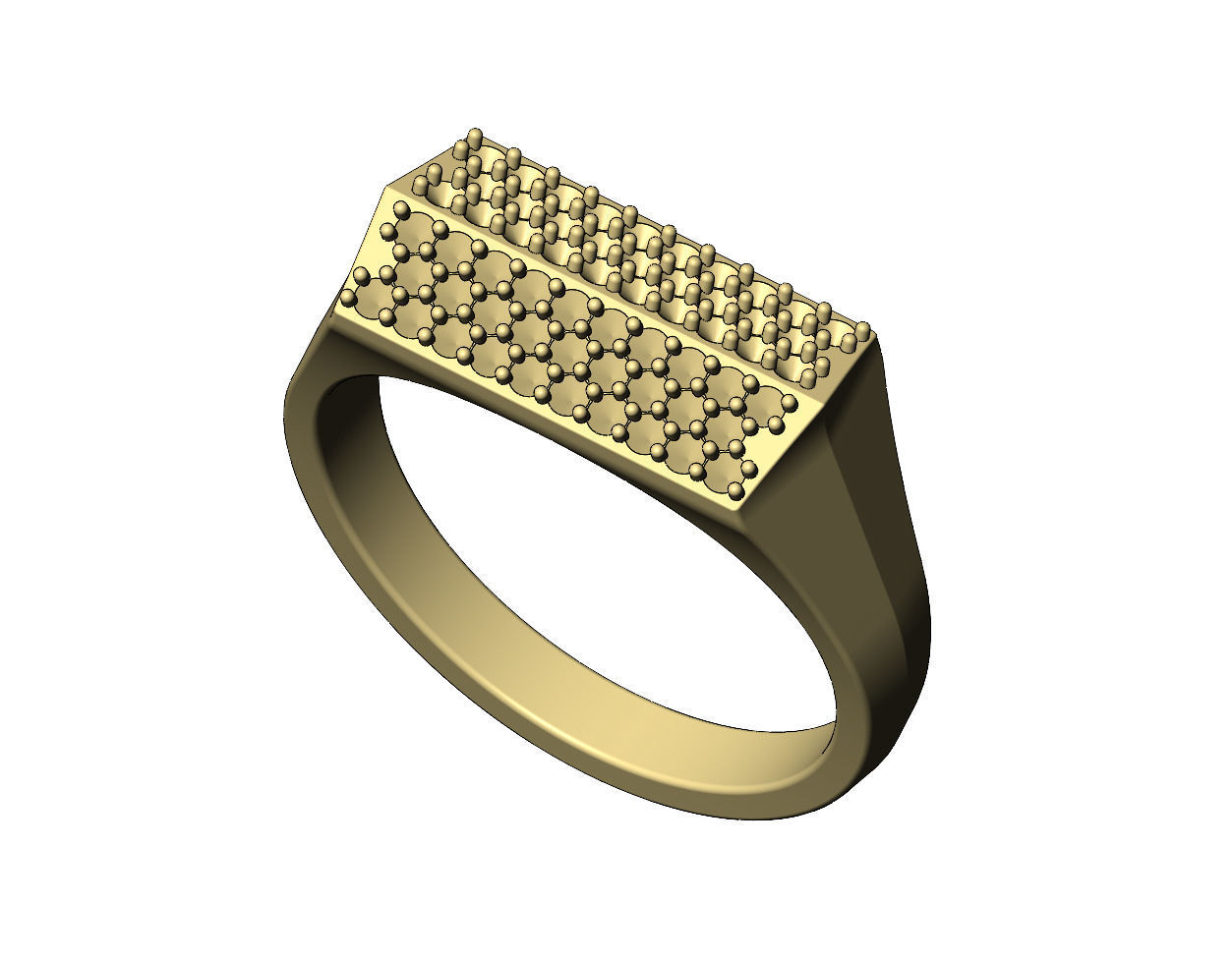 Diamond iced faceted top tapered shank ring US sizes 7to11 3D print model_6