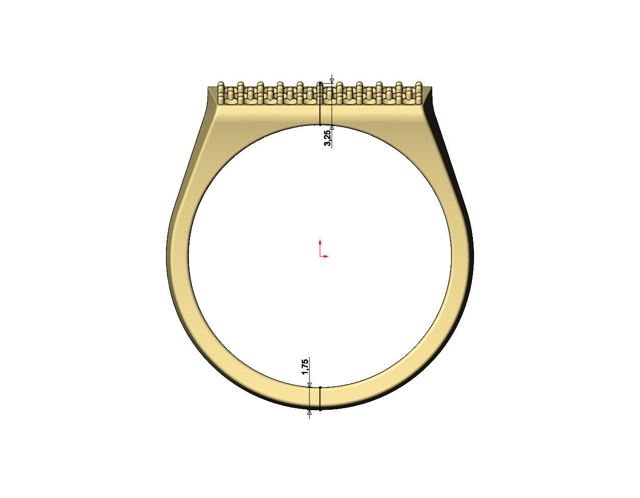 Diamond iced faceted top tapered shank ring US sizes 7to11 3D print model_7