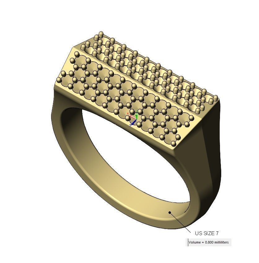 Diamond iced faceted top tapered shank ring US sizes 7to11 3D print model_16