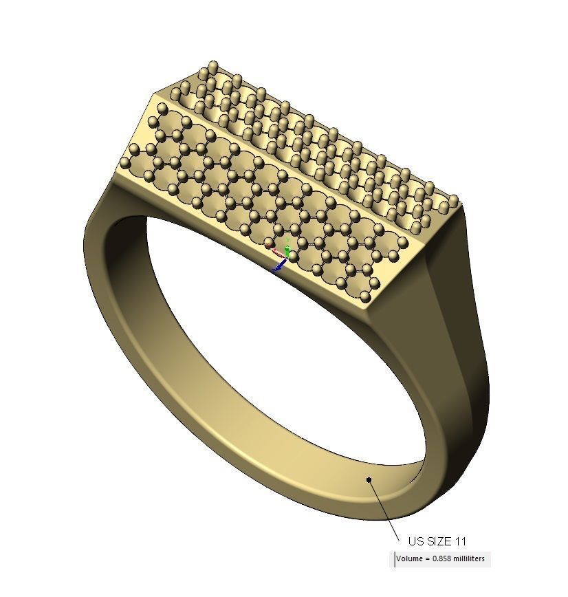 Diamond iced faceted top tapered shank ring US sizes 7to11 3D print model_17