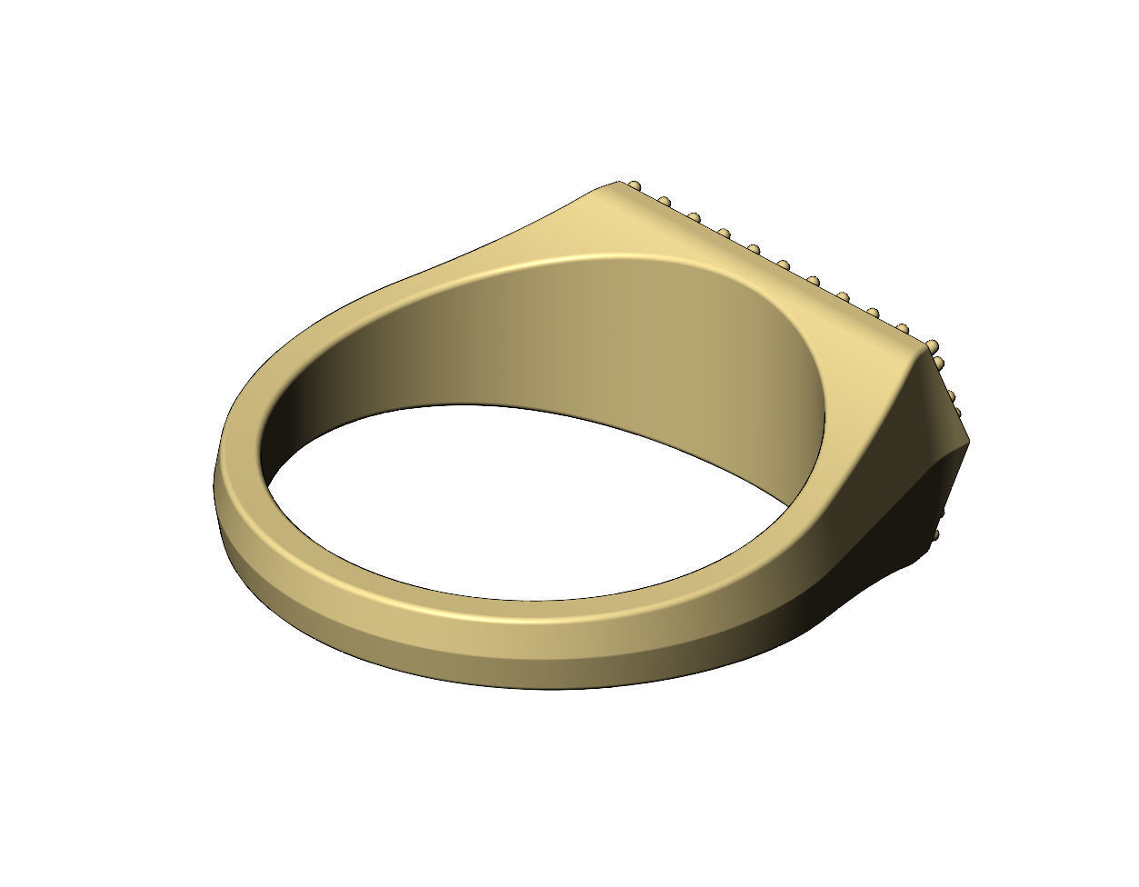 Diamond iced faceted top tapered shank ring US sizes 7to11 3D print model_10