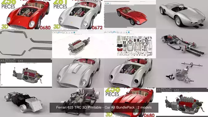 Ferrari 625 TRC 3D Printable - Car Kit BundlePack