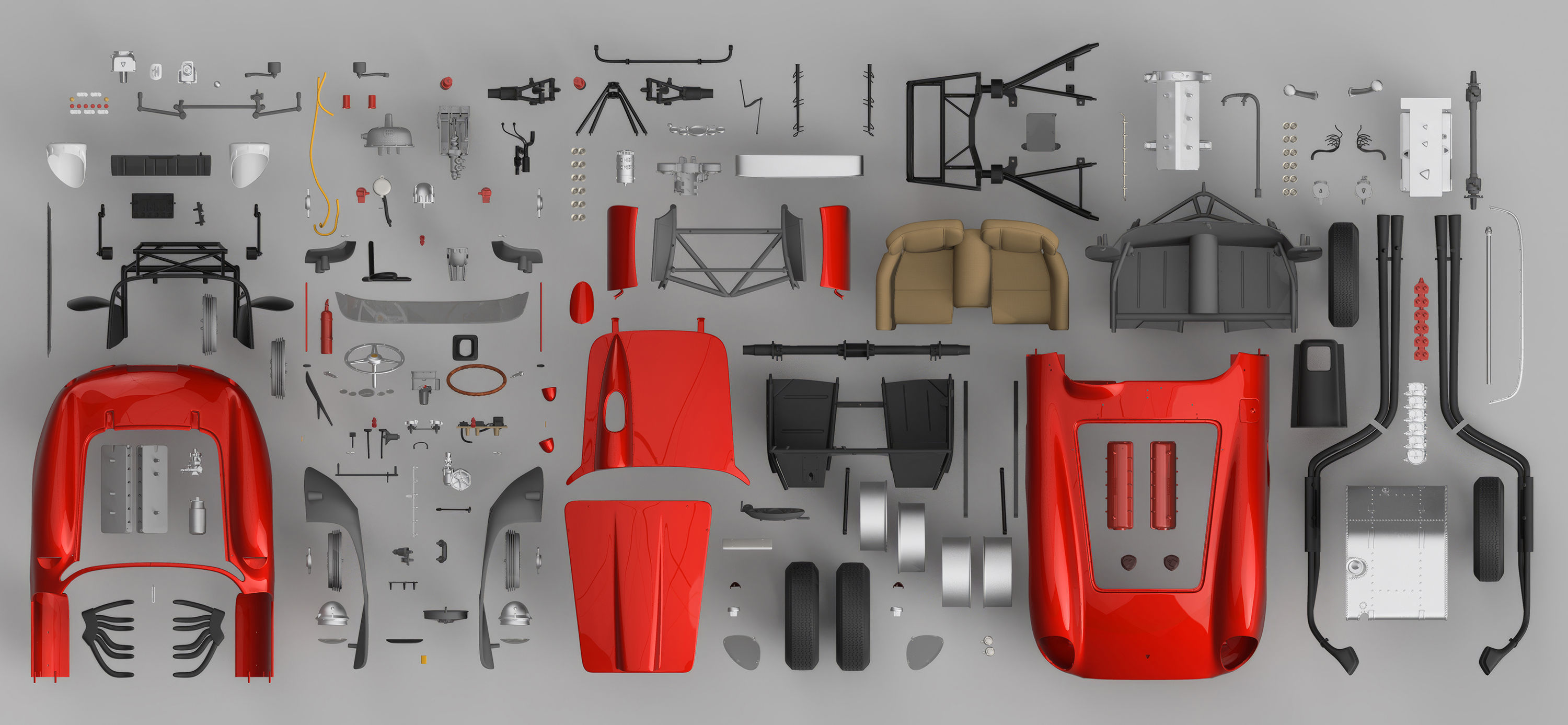 Ferrari 625 TRC 3D Printable - Car Kit BundlePack 3D Model Collection_7