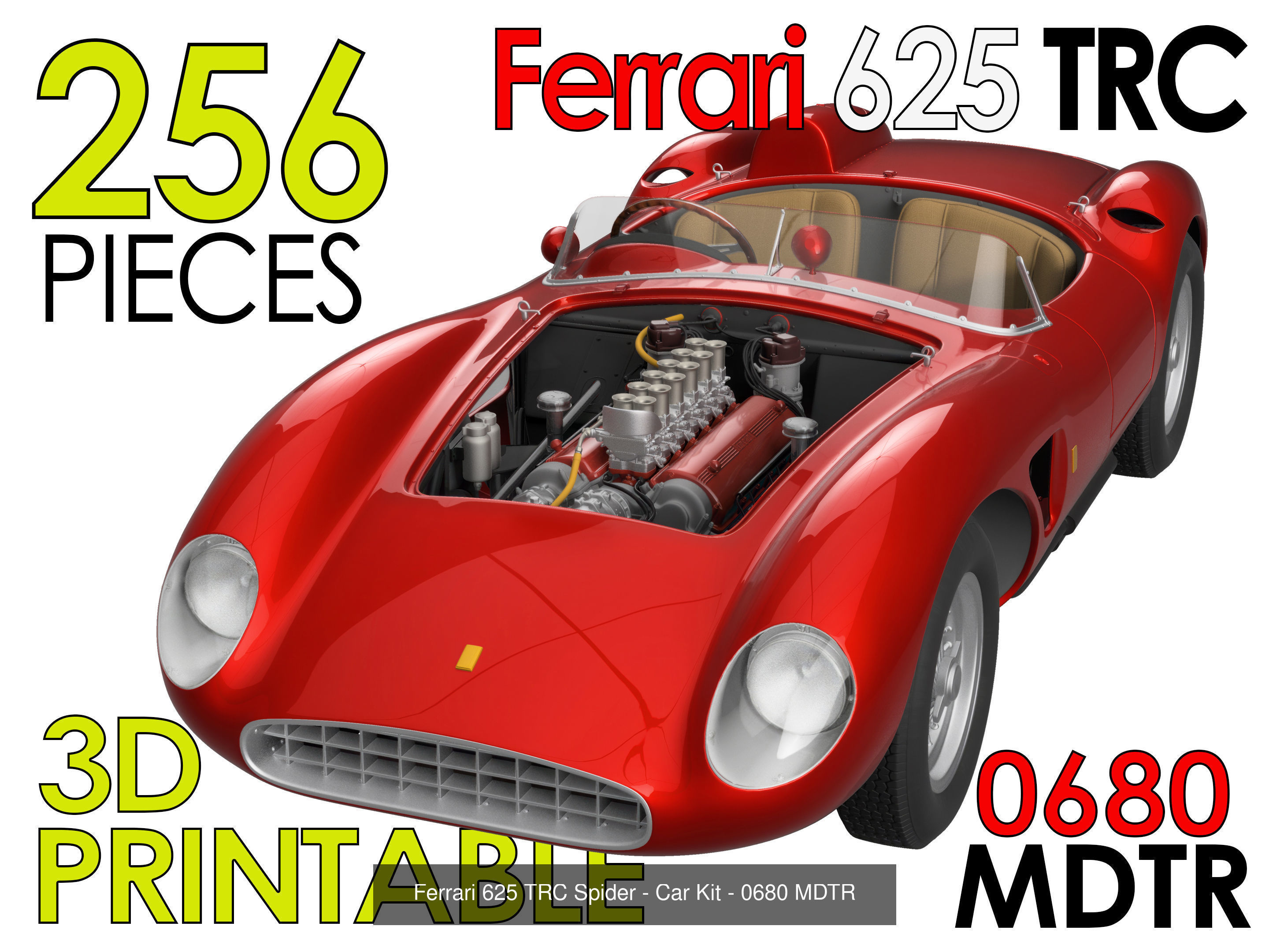 Ferrari 625 TRC 3D Printable - Car Kit BundlePack 3D Model Collection_4