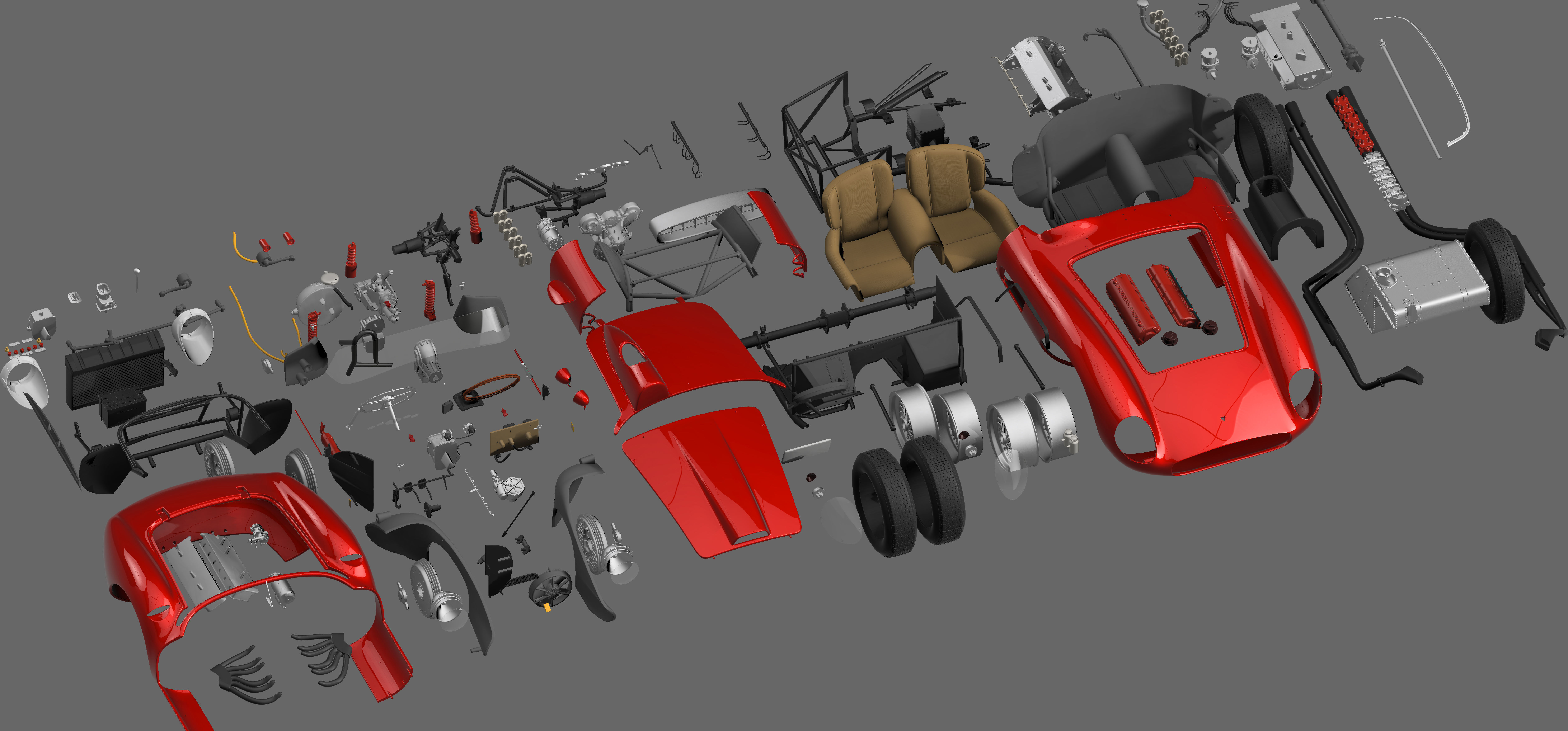 Ferrari 625 TRC 3D Printable - Car Kit BundlePack 3D Model Collection_42