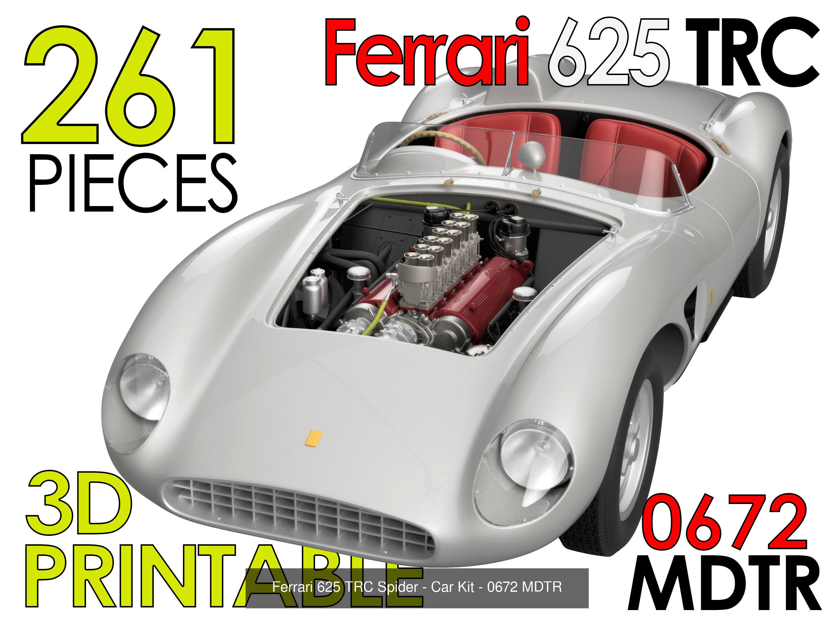 Ferrari 625 TRC 3D Printable - Car Kit BundlePack 3D Model Collection_5
