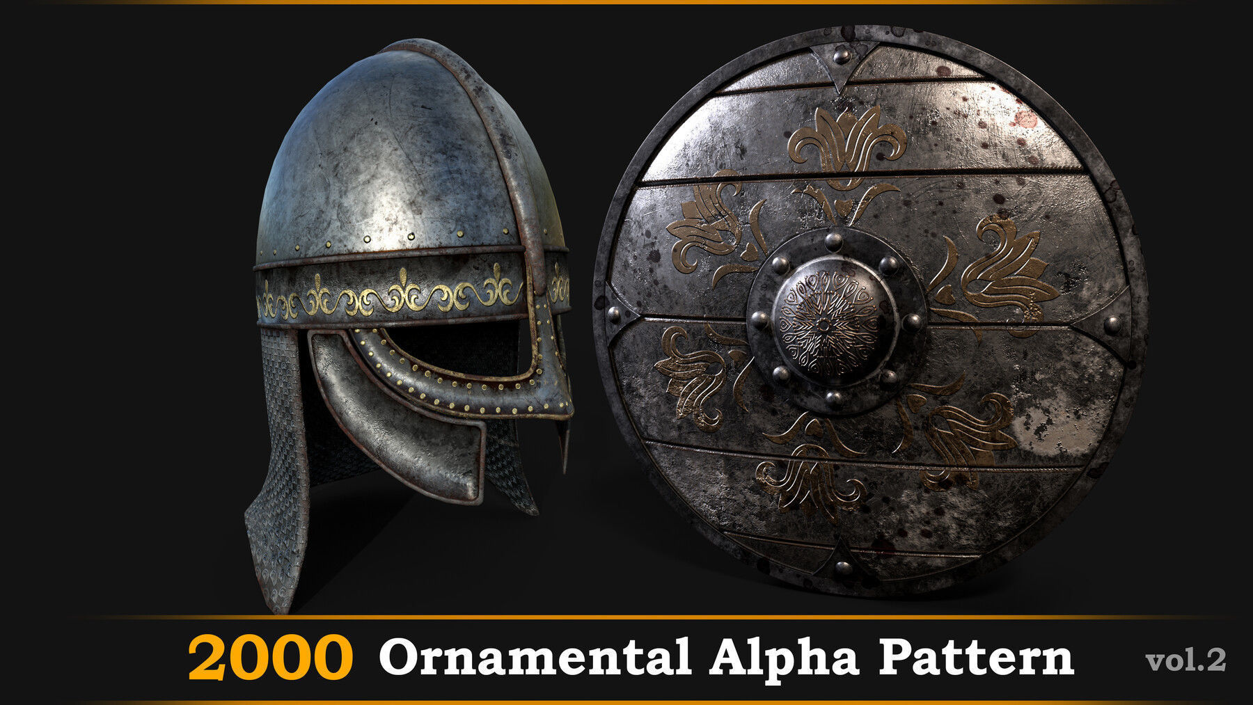 2000 Ornamental Alpha Patterns And Tileable Borders Vol-2 Texture_2