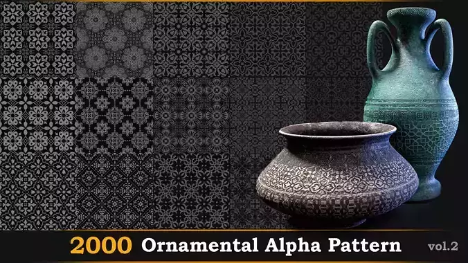 2000 Ornamental Alpha Patterns And Tileable Borders Vol-2