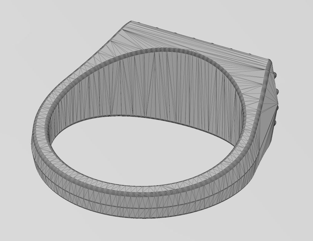 Iced diamond rectangular tapered shank ring US sizes 7to11 3D print model_15