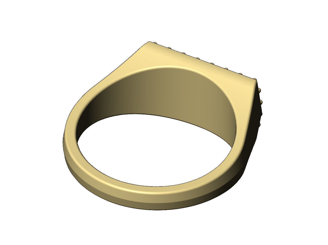 Iced diamond rectangular tapered shank ring US sizes 7to11 3D print model_10