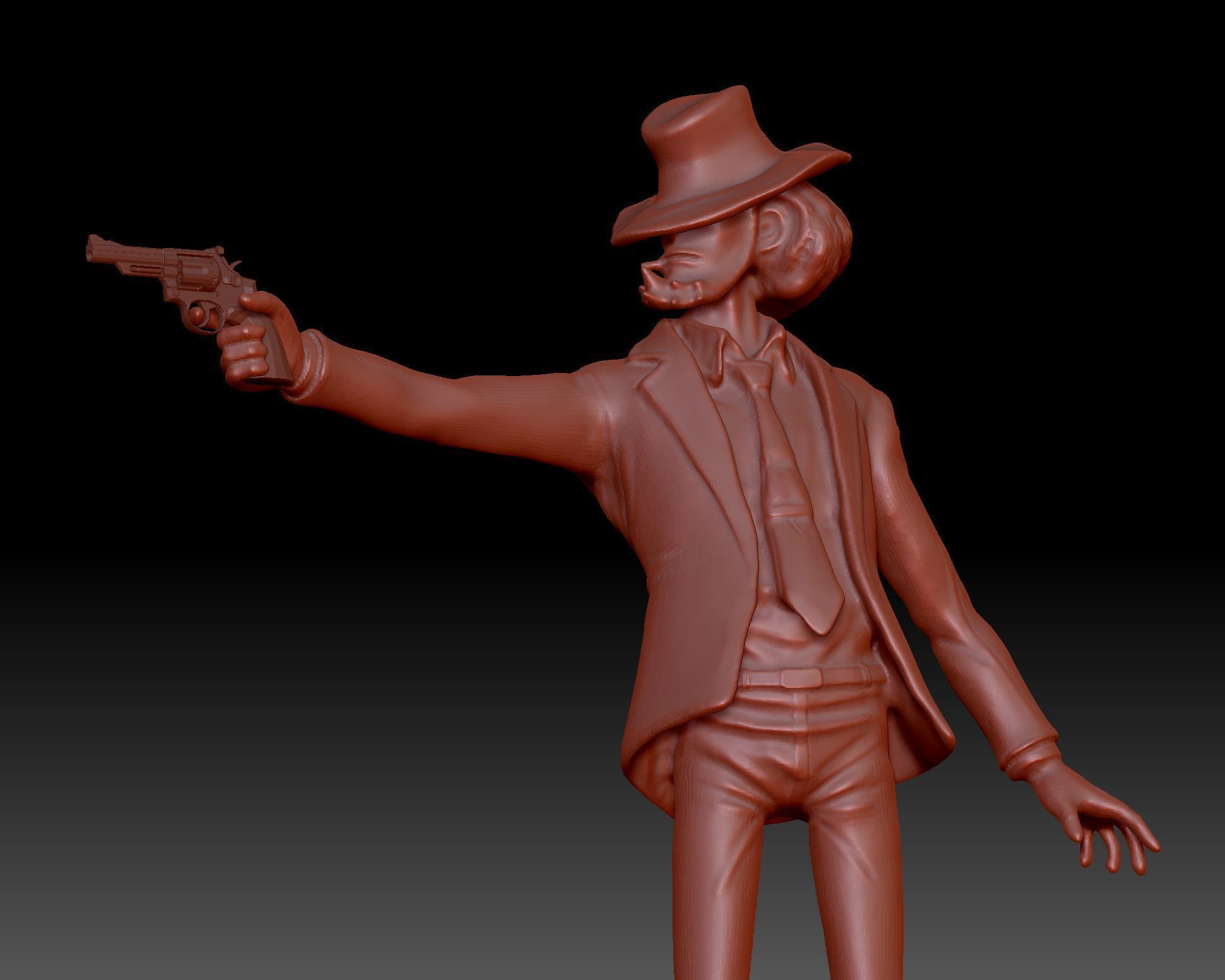DAISUKE JIGEN LUPINIII FIGURE READY TO 3D PRINT 3D print model_3