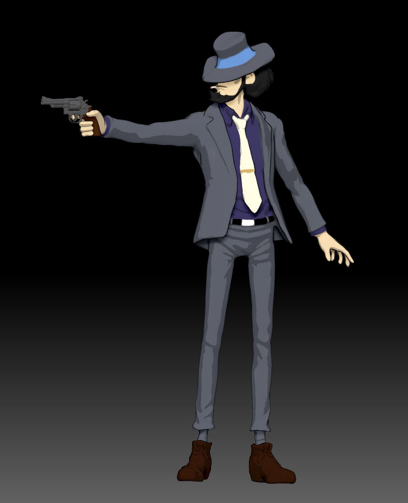 DAISUKE JIGEN LUPINIII FIGURE READY TO 3D PRINT 3D print model_1