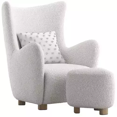 CB2 Bozzi Chair and Ottoman