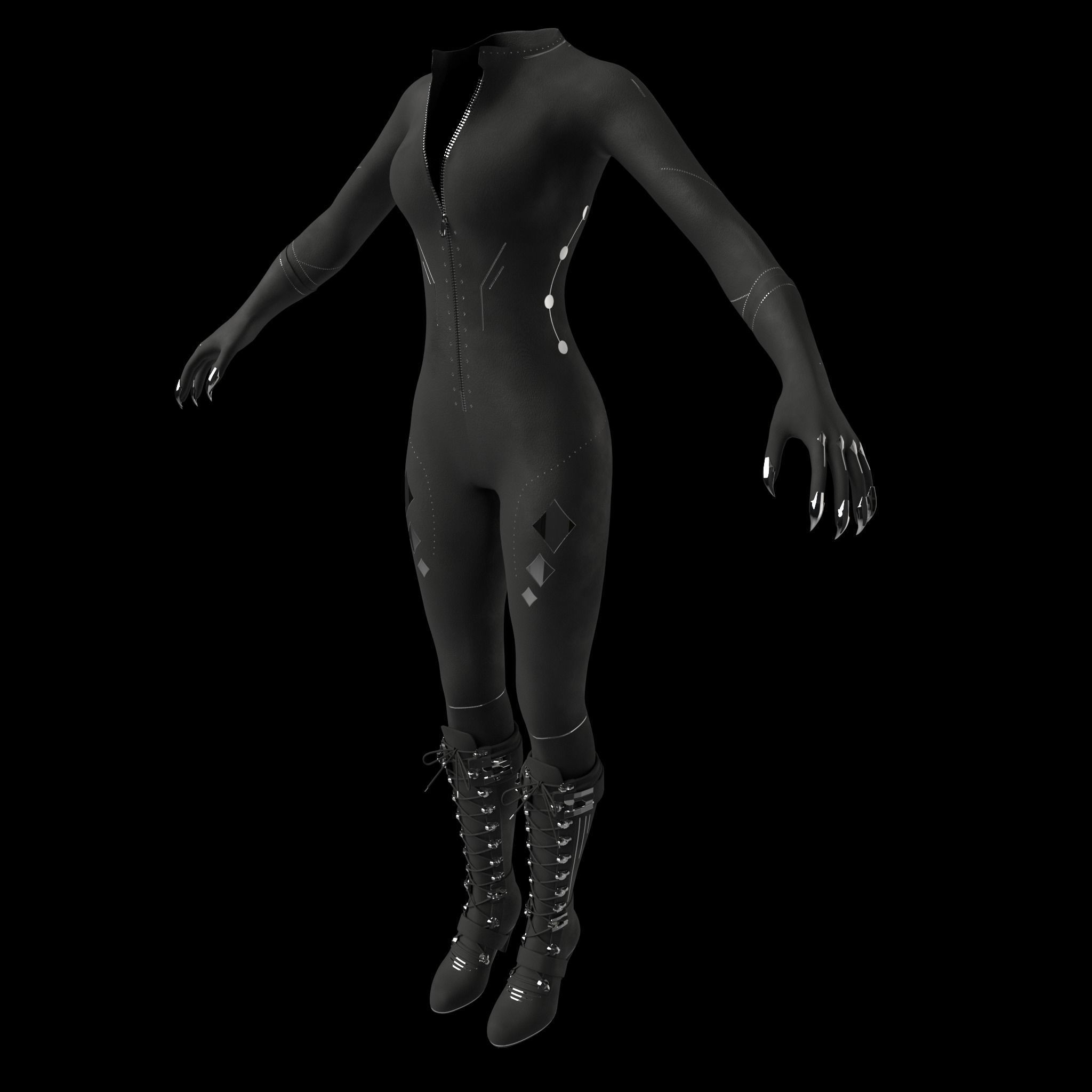 Cyberpunk Catsuit 3D Model 3D model_11