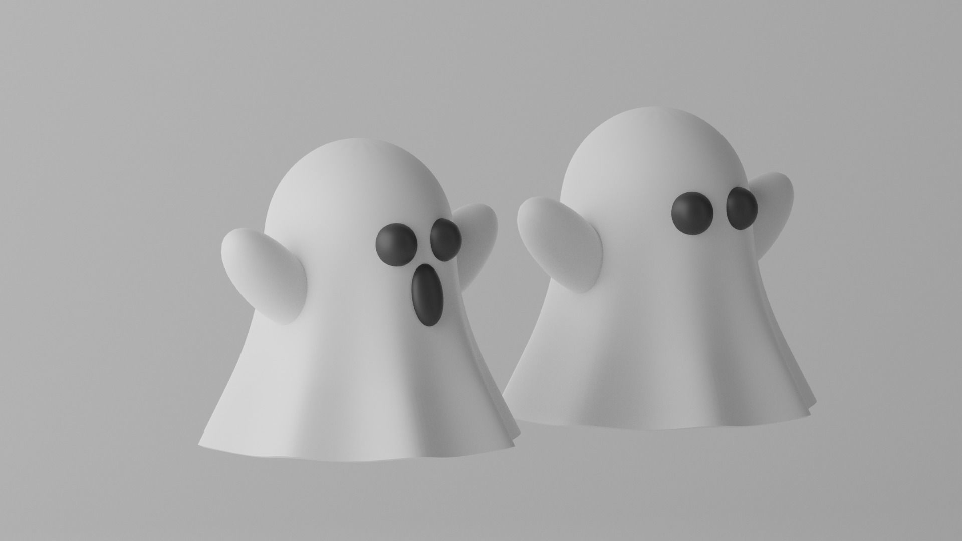 Cartoon Cute Ghost 3D model_8