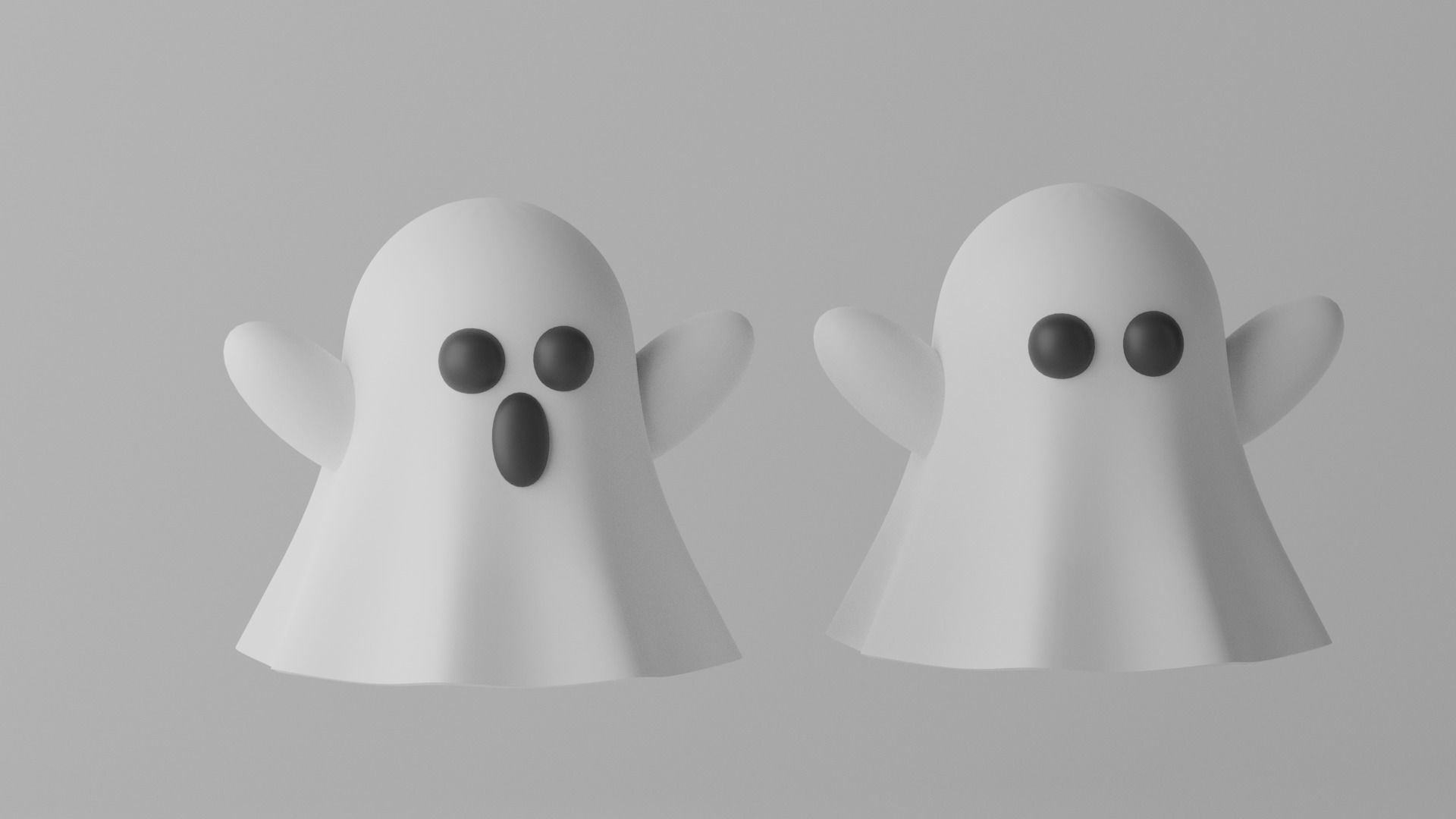 Cartoon Cute Ghost 3D model_1